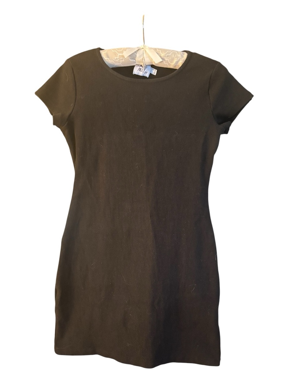 Princess Polly Black Mini ribbed Dress with stretch. Size 8 great condition